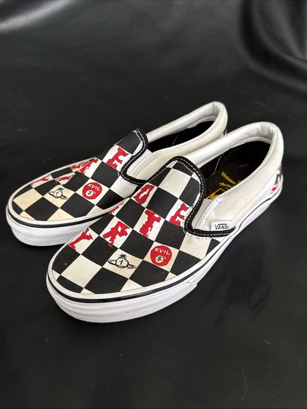 VANS x Vivienne Westwood Classic Slip-On Checkerboard Black Red Low Top Sneaker